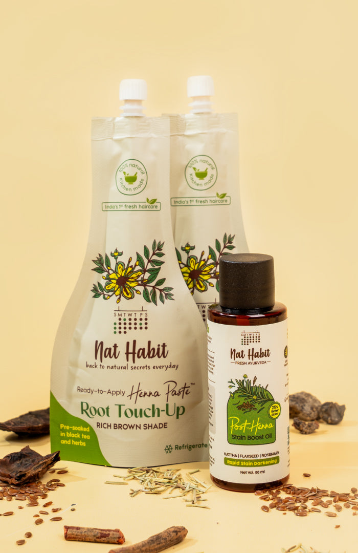 Ready to Apply Root Touch Up & Stain Boost Oil ヘナ60g + オイル50ml