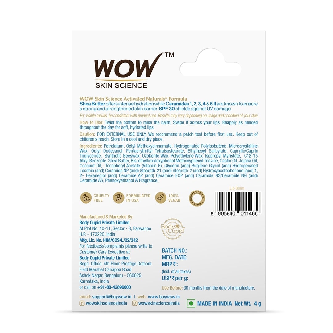 Shea Butter Nourishing Lip Balm Ceramides Spf 30