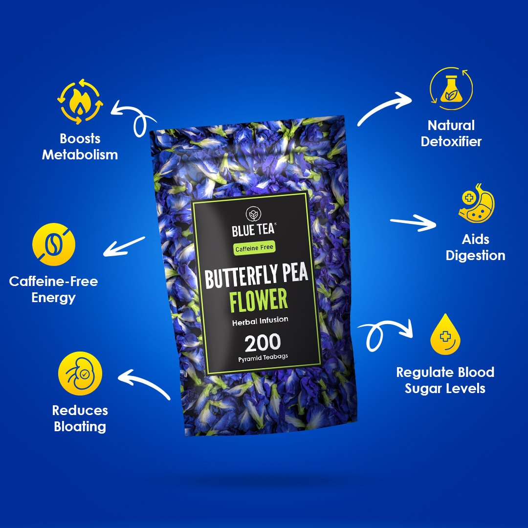 Butterfly Pea Flower Herbal Tea - 200 Teabags 200 Tea Bags