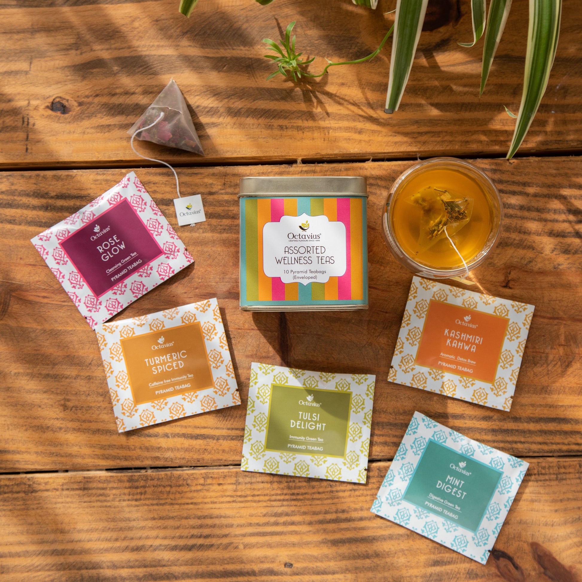 Assorted Wellness Teas (10 Pyramid Teabags) 10 Pyramid