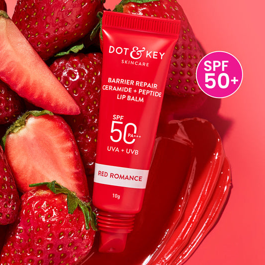 【Dot & Key】 Ceramide + Peptide Lip Balm In-Vivo Tested SPF 50+ PA+++ Red Romance