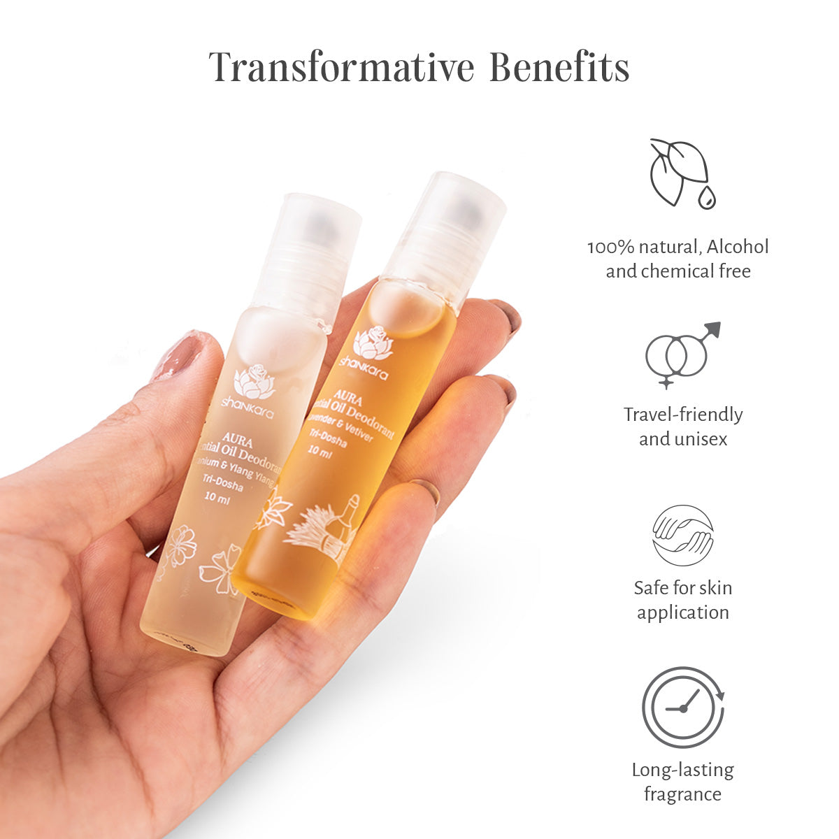 Aura Essential Oil Deodorant - Geranium & Ylang Ylang, 10 ml by Shankara 10ml
