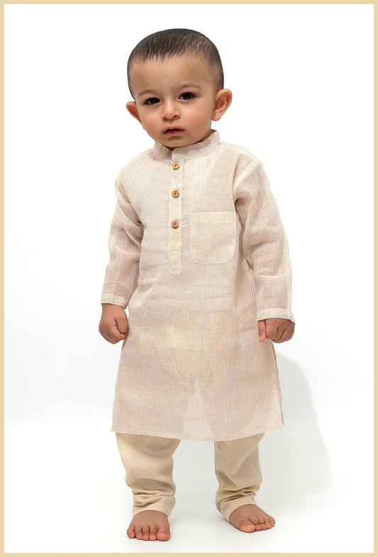 Set of 2: Silver Stripe Malmal Kurta Pyjama サイズ 6〜9か月