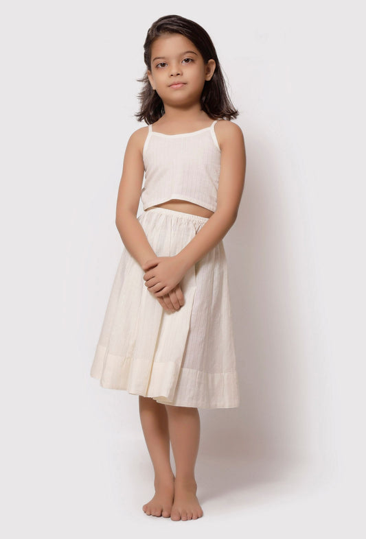 Set of 2 - Irish White Malmal Blouse With Skirt サイズ 9〜12か月