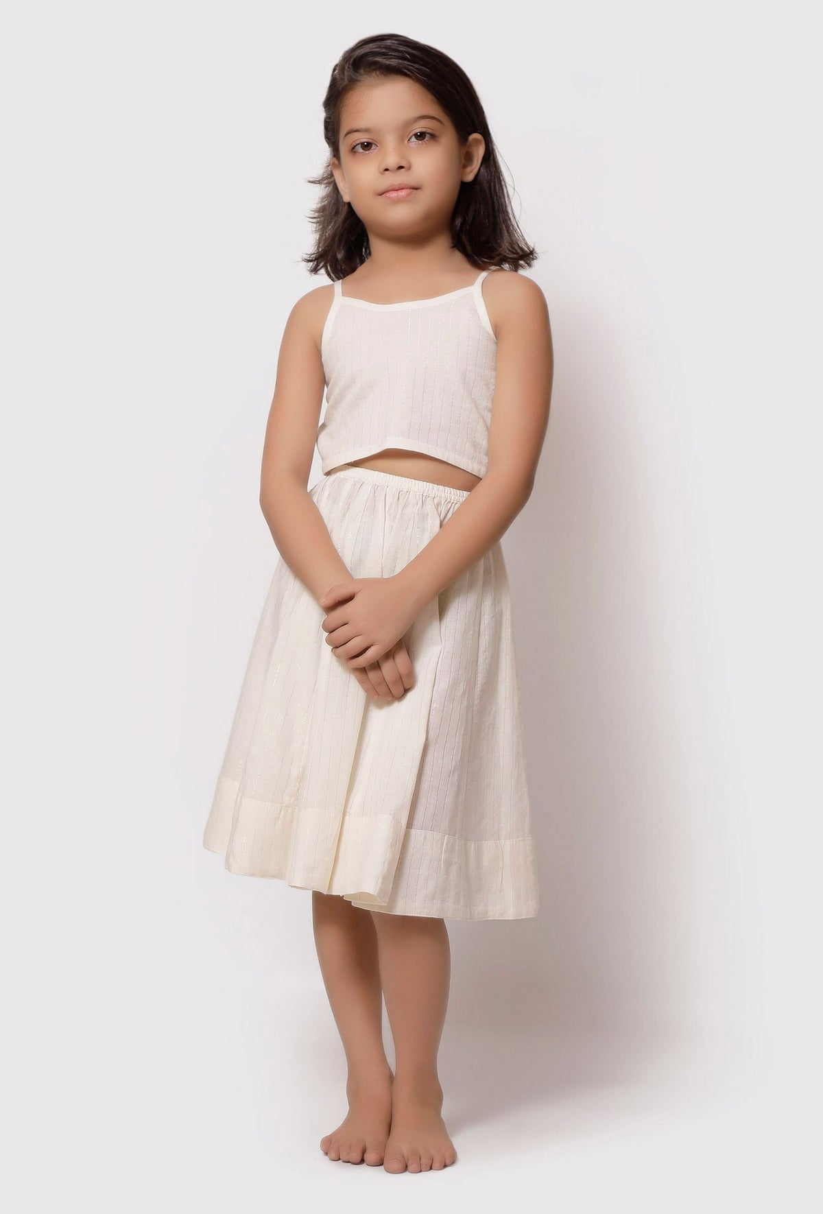 Set of 2 - Irish White Malmal Blouse With Skirt サイズ 6〜9か月