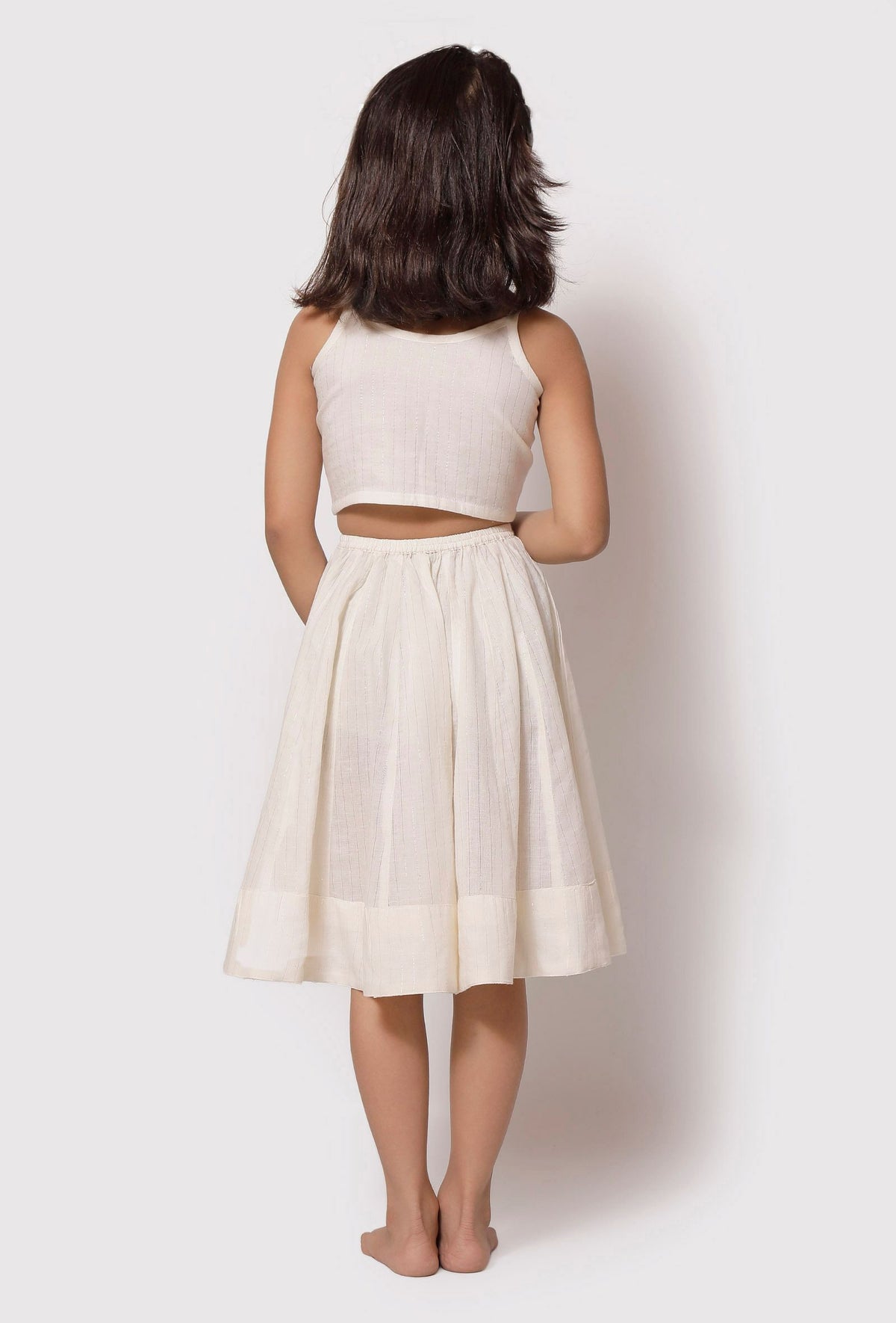 Set of 2 - Irish White Malmal Blouse With Skirt サイズ 0〜3か月