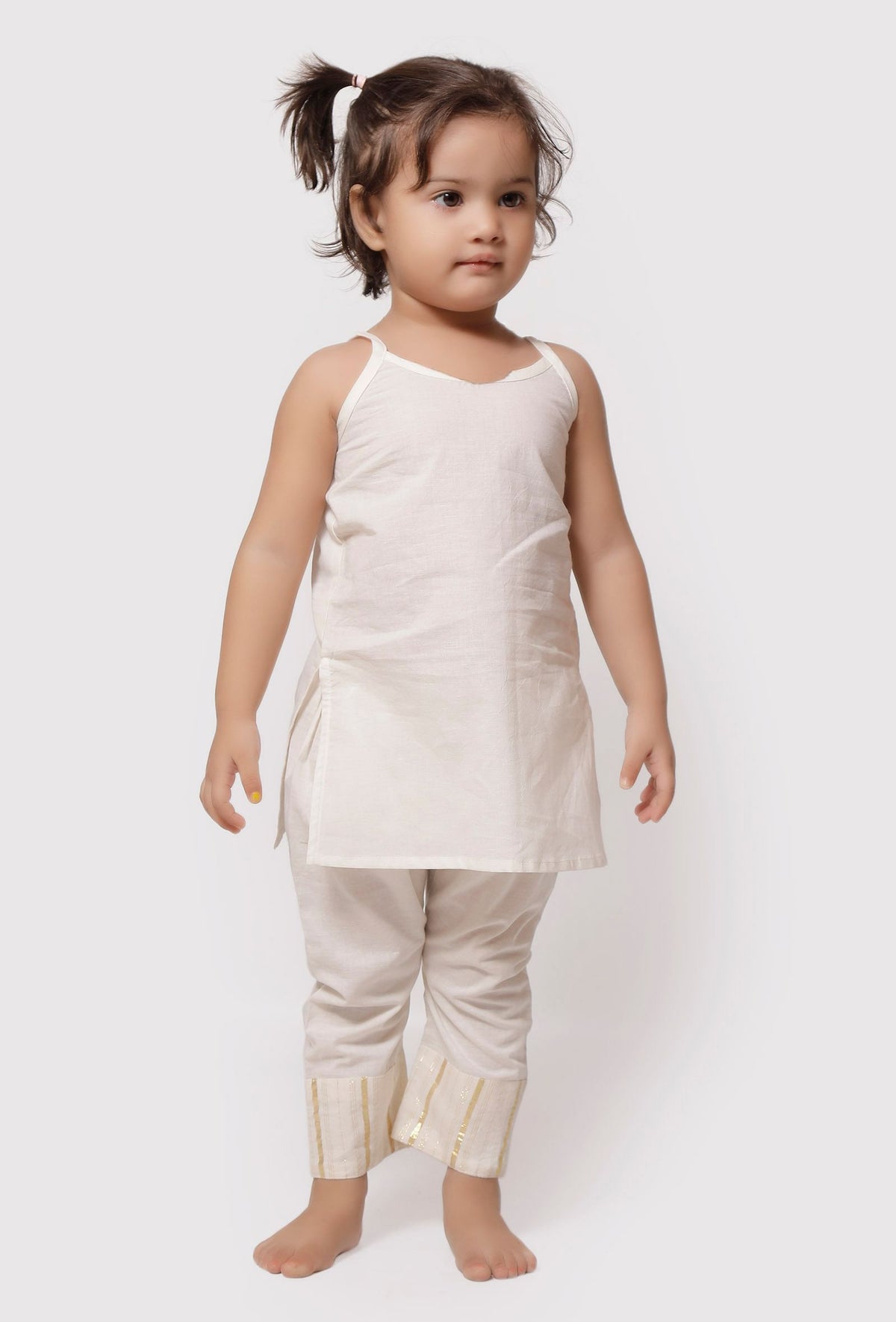 Set of 2 - Fawn White Gold Slip with Pajama サイズ 3〜6か月