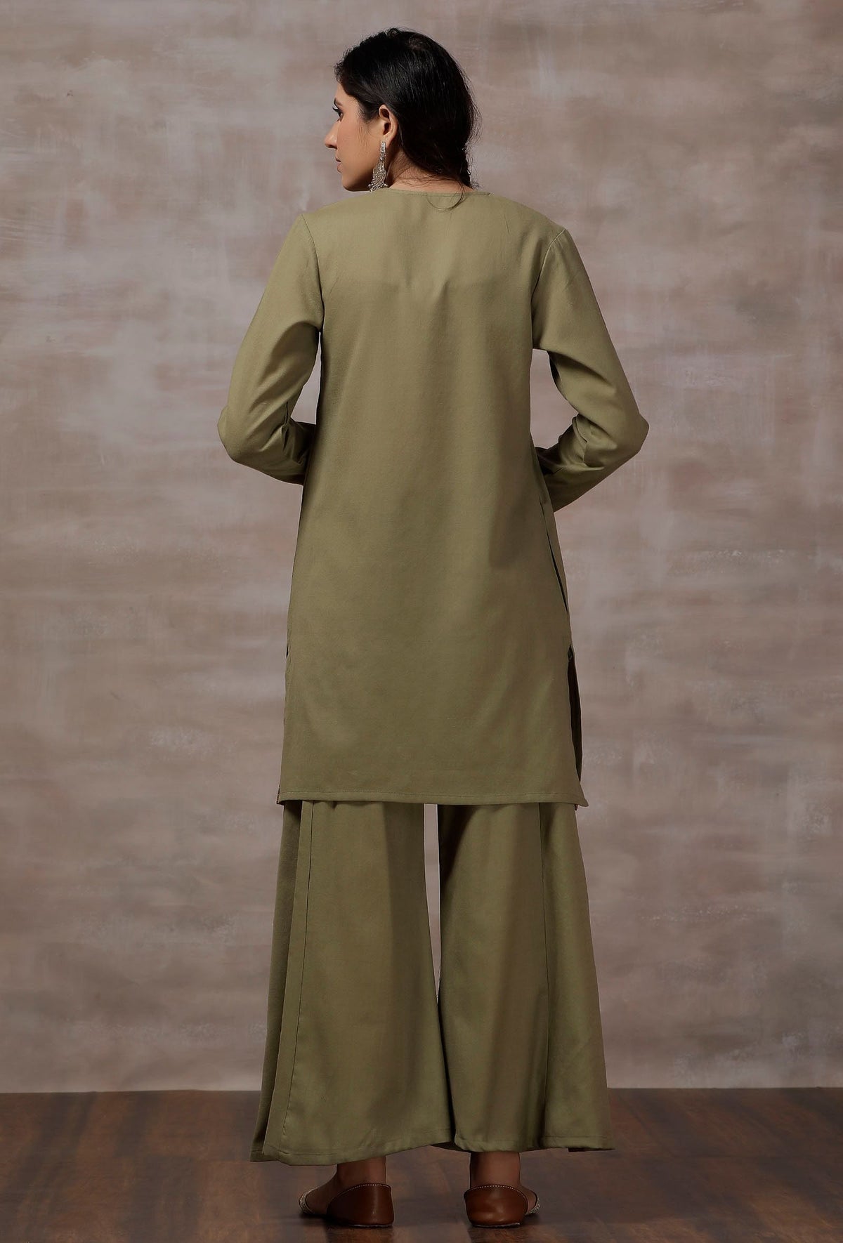 Sheen Mint Green Straight Woollen Kurta サイズ M