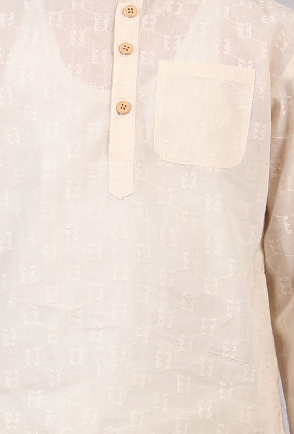 Set of 2: White Cotton Kurta Pyjama Set サイズ 7〜8歳