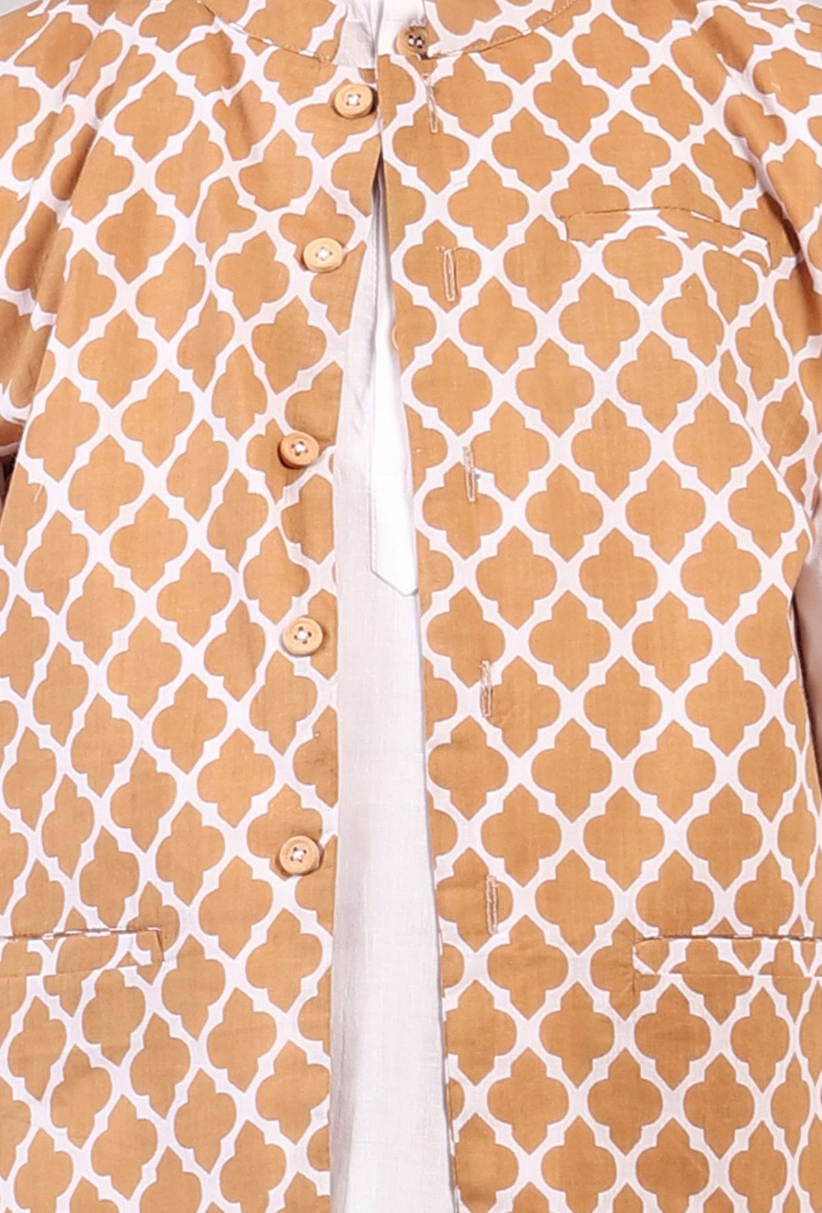 Beige Mustard Nehru Cotton Jacket サイズ 7〜8歳