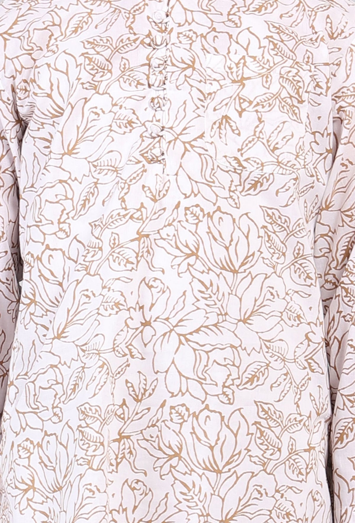 Set of 2: Brown Floral Hand Block Print Kurta Pyjama Set サイズ 8〜9歳