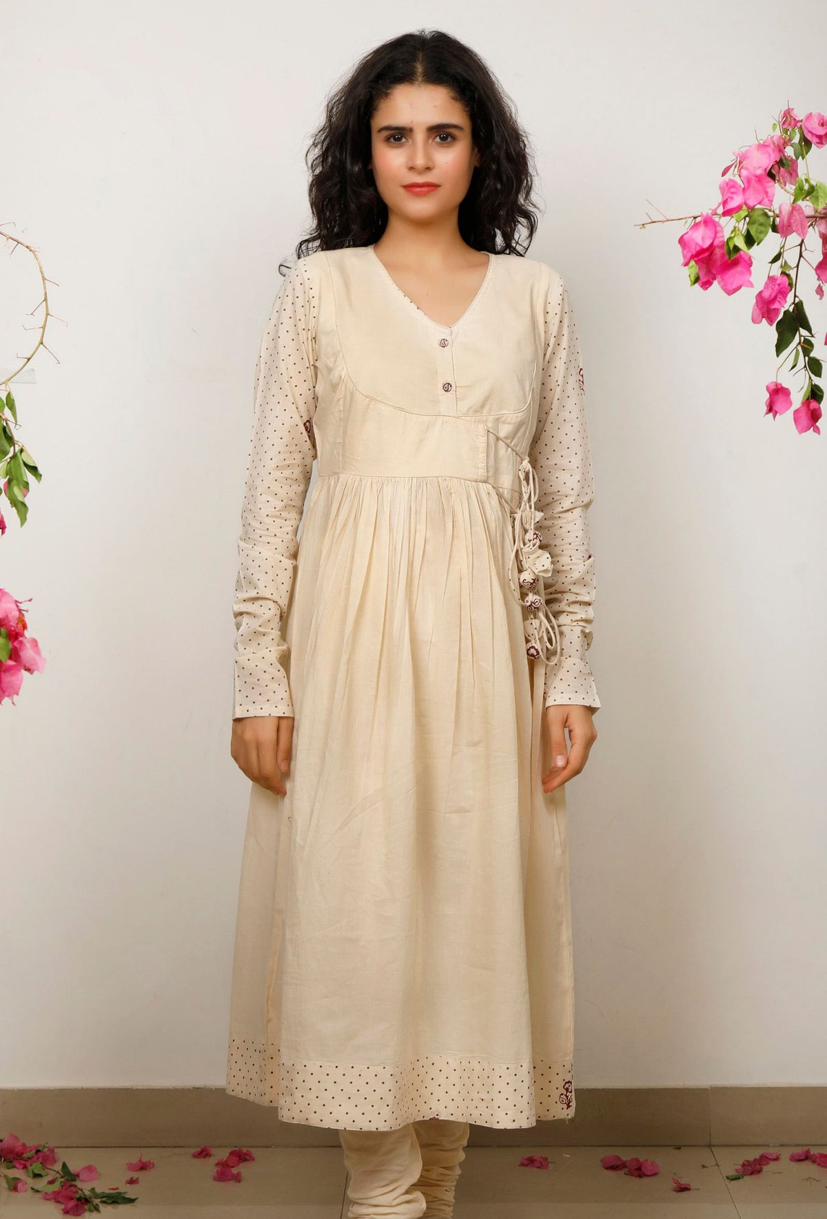 Beige Cotton Kurta サイズ S