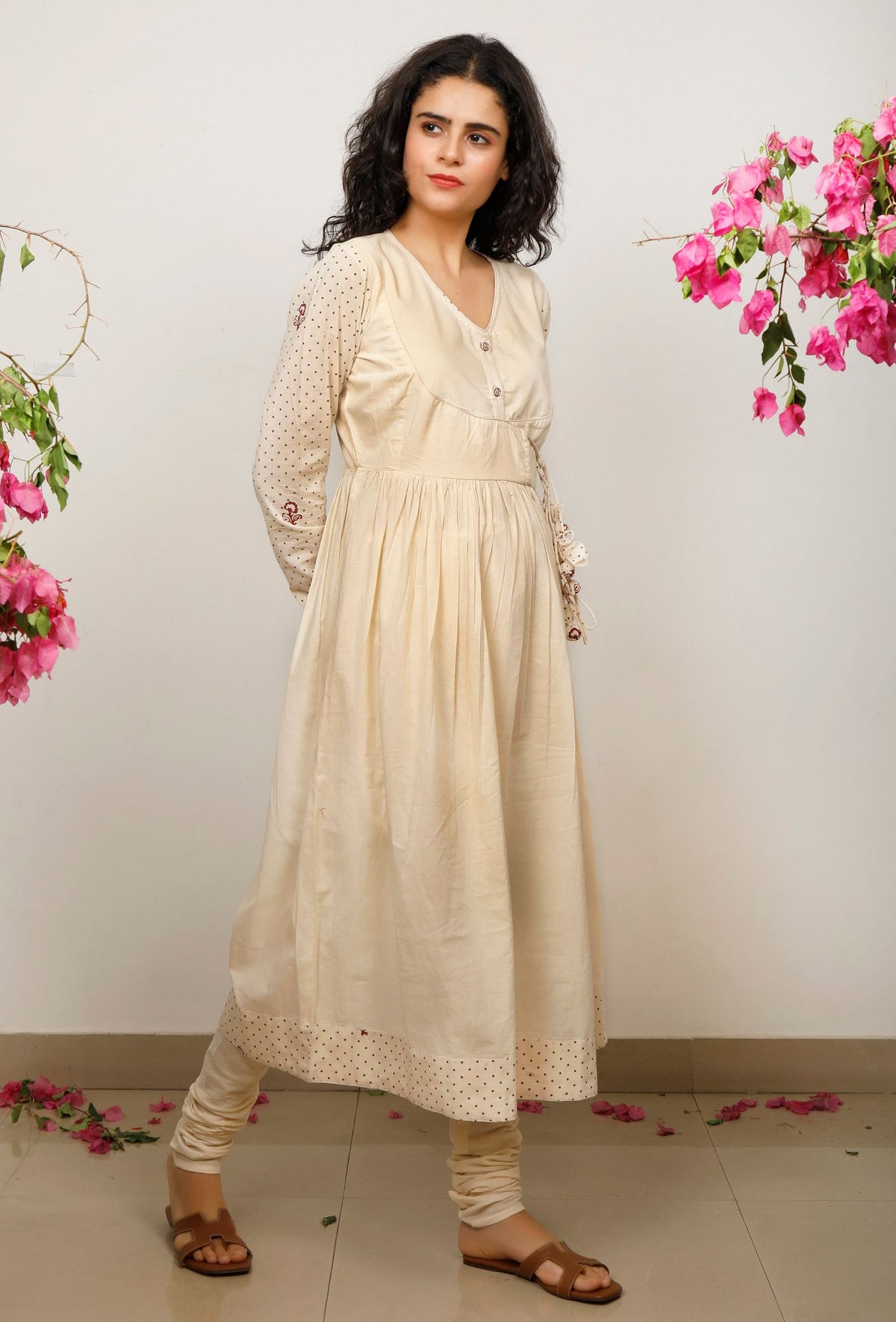 Beige Cotton Kurta サイズ S