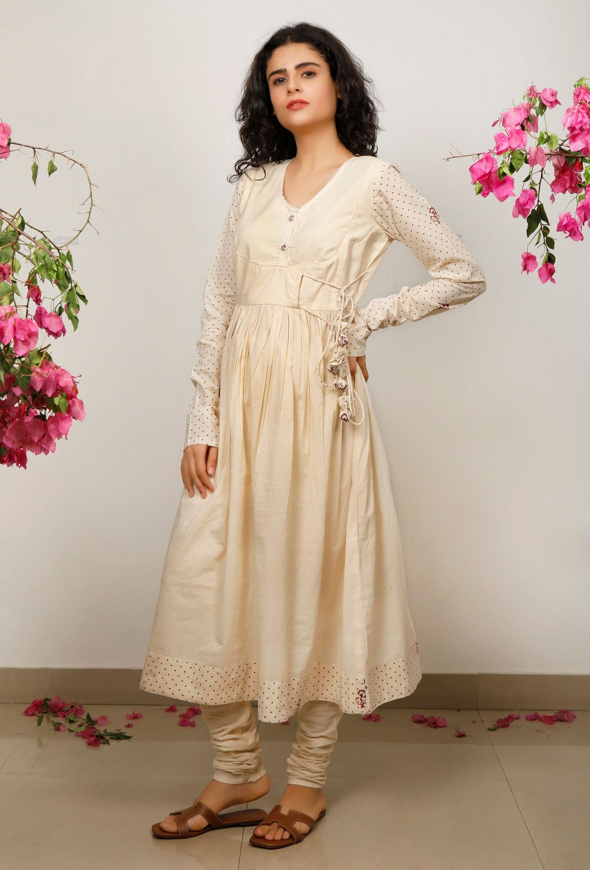 Beige Cotton Kurta サイズ S