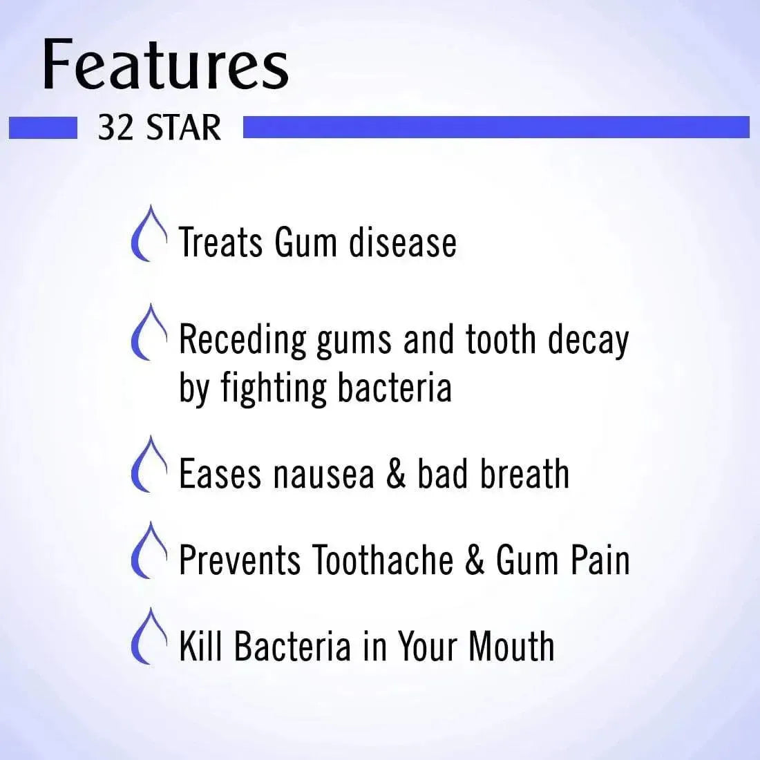 32 Star-Dental & Gum Solution, Toothache, Gum Swelling, Infection, Breath Refresher Natural Therapeutic Essential Oil Blend Tea Tree & Clove 10ml 10ml