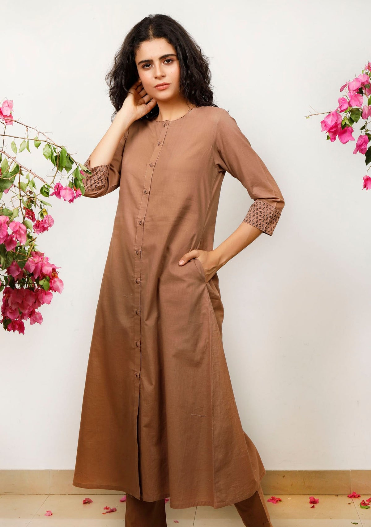 Brown Cotton Kurta サイズ L