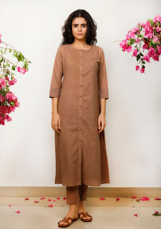 Brown Cotton Kurta サイズ L