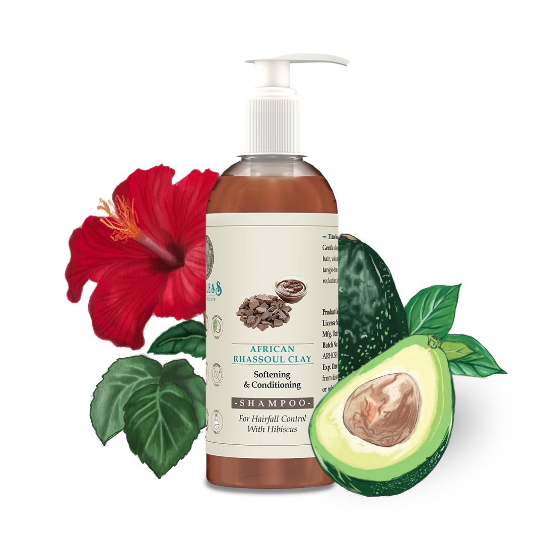 African Rhassoul Clay Shampoo For All Hair Types With Hibiscus 100ml