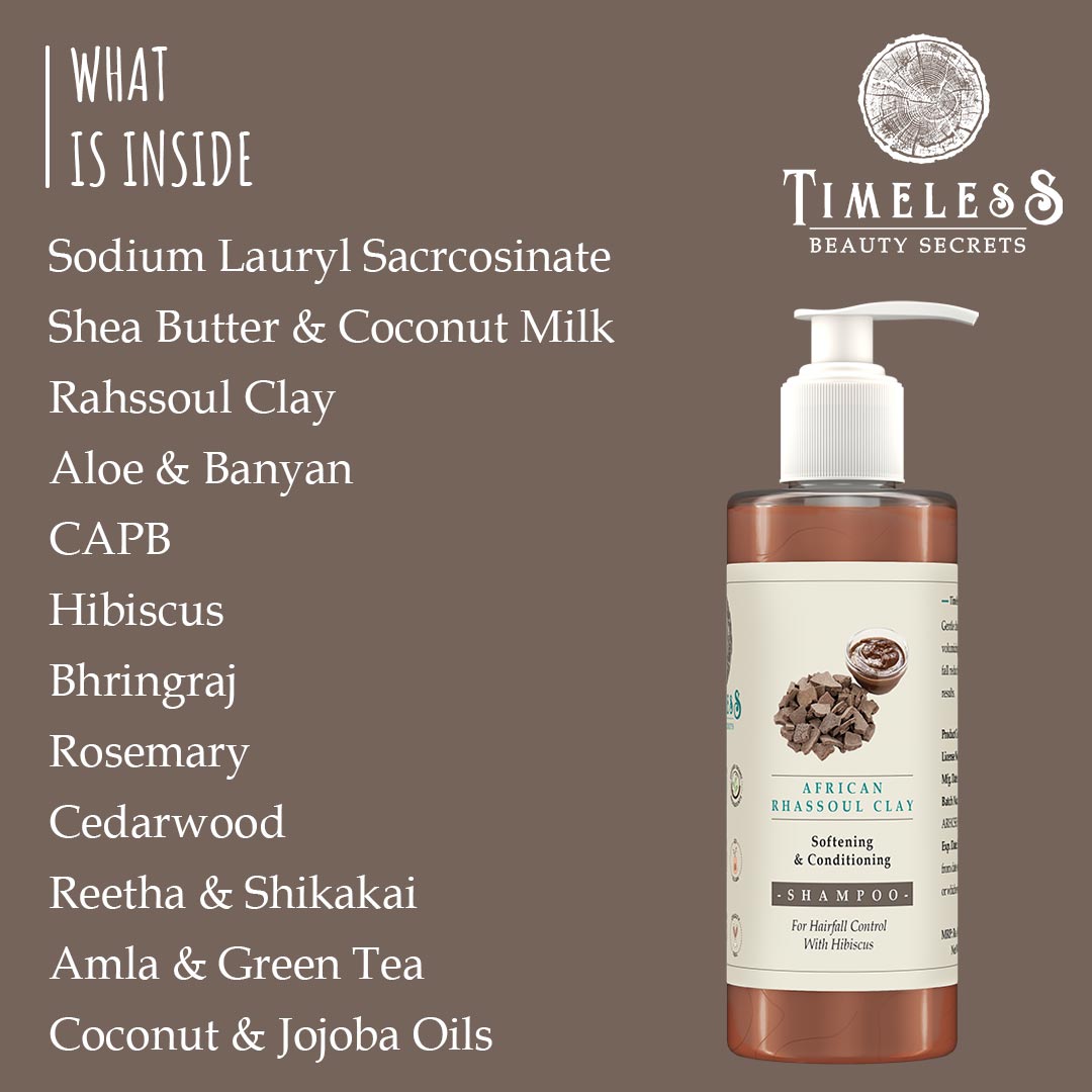 African Rhassoul Clay Shampoo For All Hair Types With Hibiscus 200ml