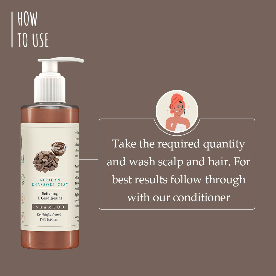 African Rhassoul Clay Shampoo For All Hair Types With Hibiscus 200ml