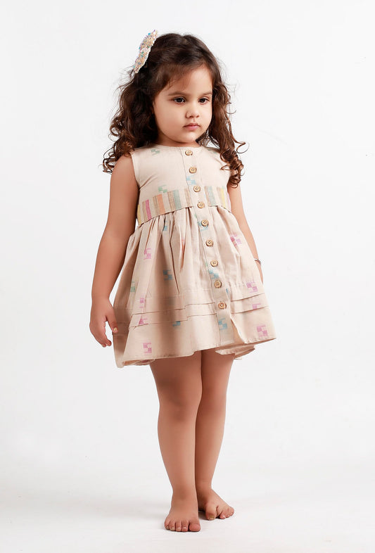 Beige Dobby Dress サイズ 0〜1歳