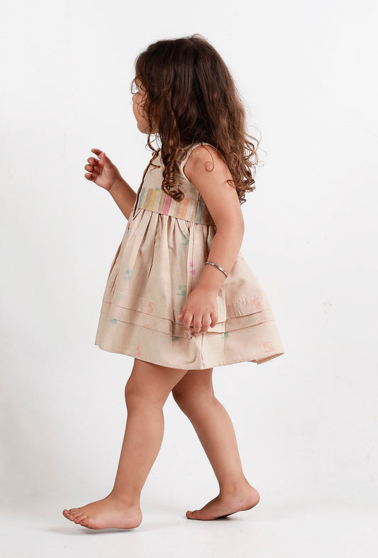 Beige Dobby Dress サイズ 0〜1歳