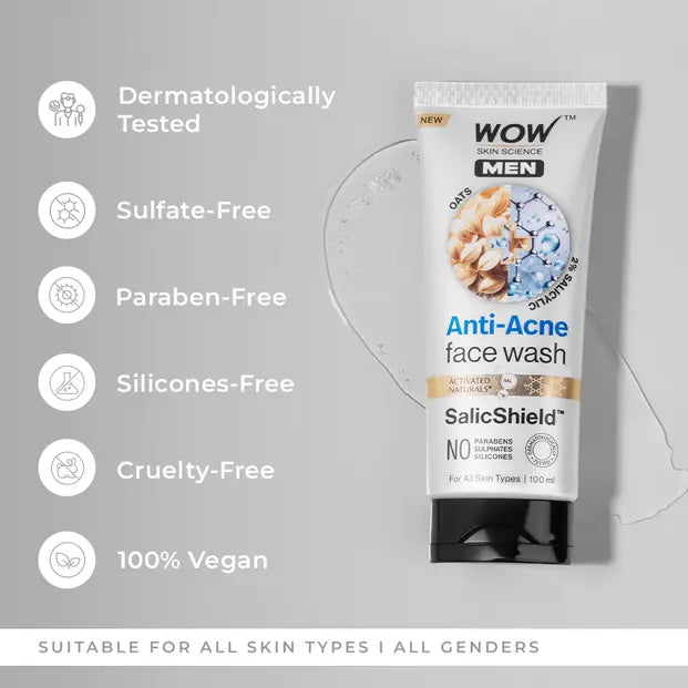 Oat Extract Salicylic Acid Anti Acne Face Wash