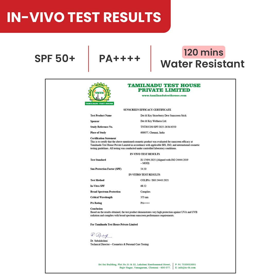 Strawberry Sunscreen Stick, In-Vivo Tested SPF 50+ PA++++ 20g