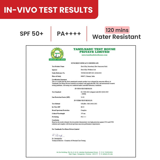 Strawberry Sunscreen Stick, In-Vivo Tested SPF 50+ PA++++ 20g