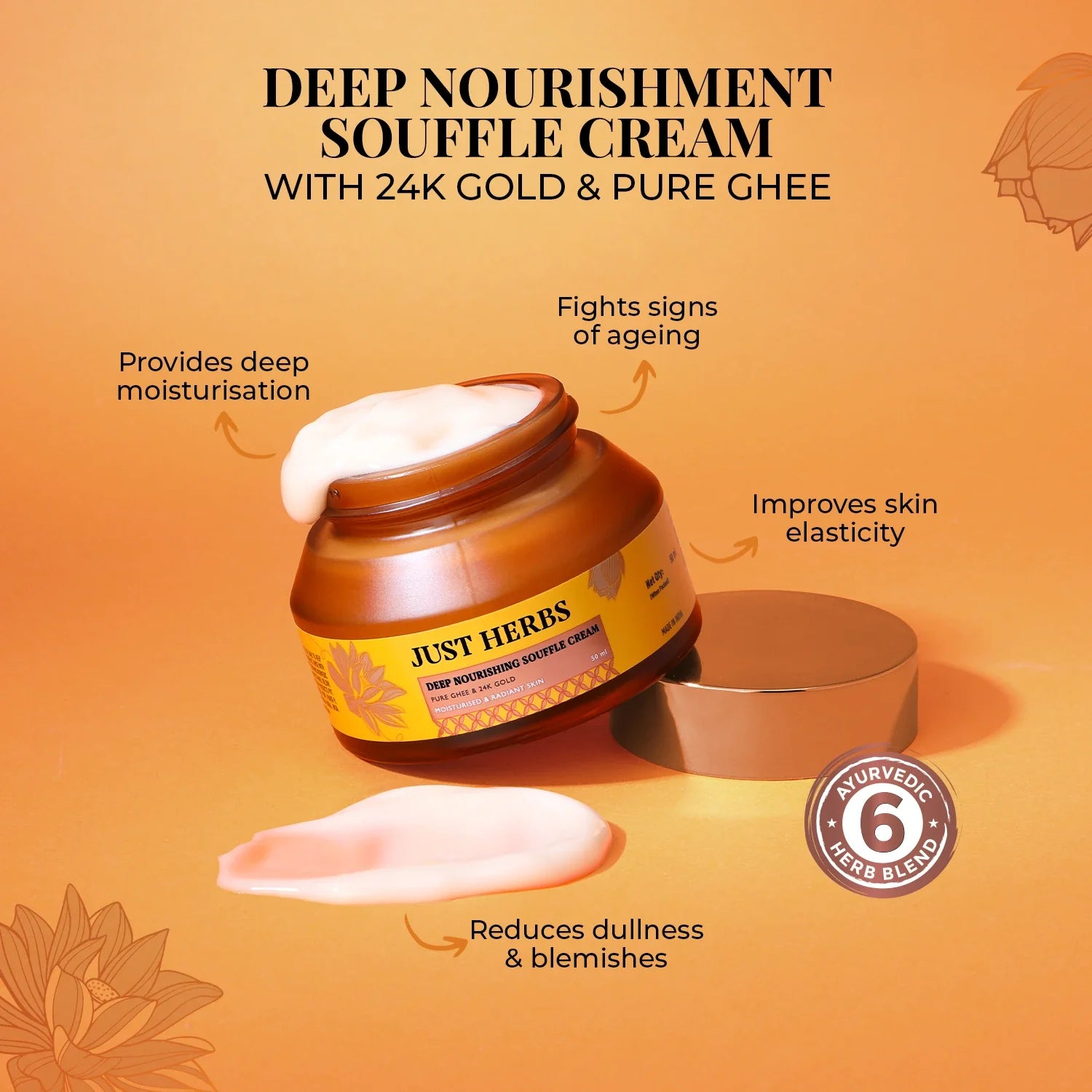 Pure Ghee & 24K Gold Deep Nourishing Souffle Cream 50ml