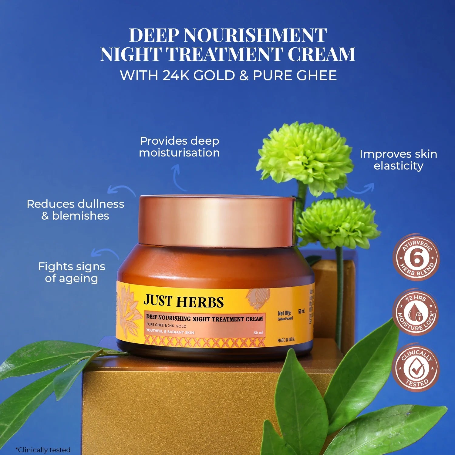 Pure Ghee & 24K Gold Deep Nourishing Night Treatment Cream 50ml
