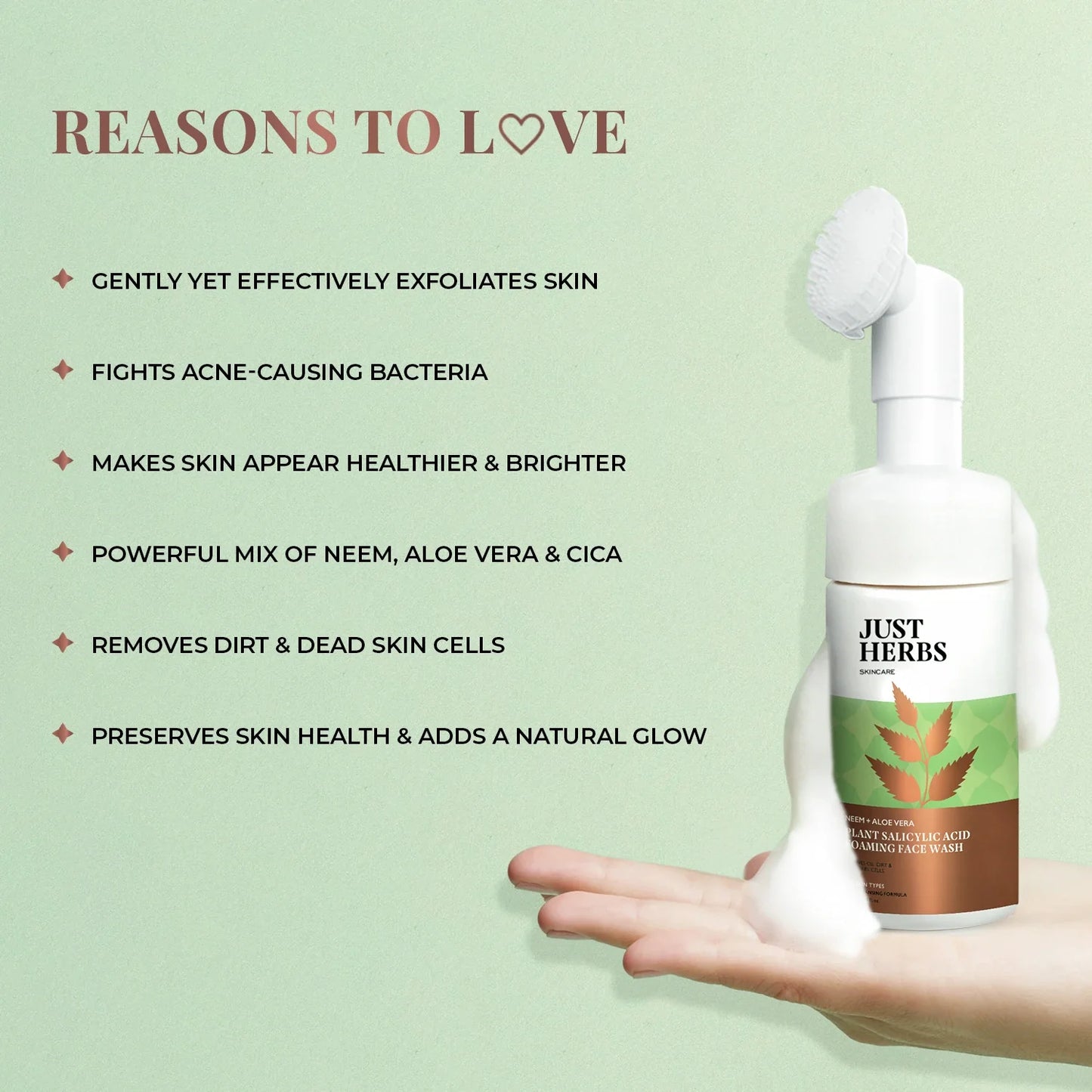 Plant Salicylic Acid Foaming Face Wash with Neem & Aloe Vera 100ml