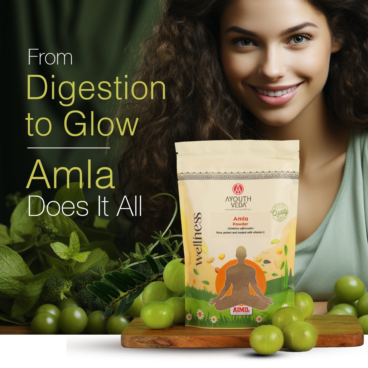 Amla Powder – Indian Gooseberry for Immunity, Hair, and Skin Wellness - Net Qty: 200g 200g