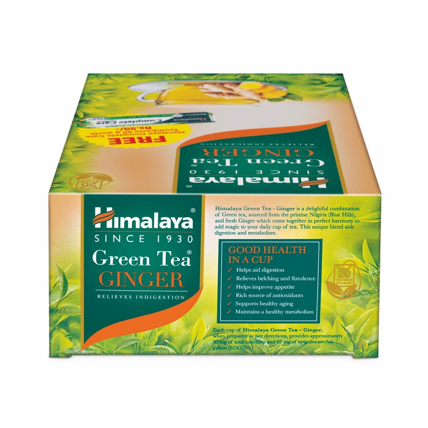GREEN TEA GINGER 2G´20s + COMPLETE CARE TOOTHPASTE 80G FREE OFFER PACK 2G 20'S