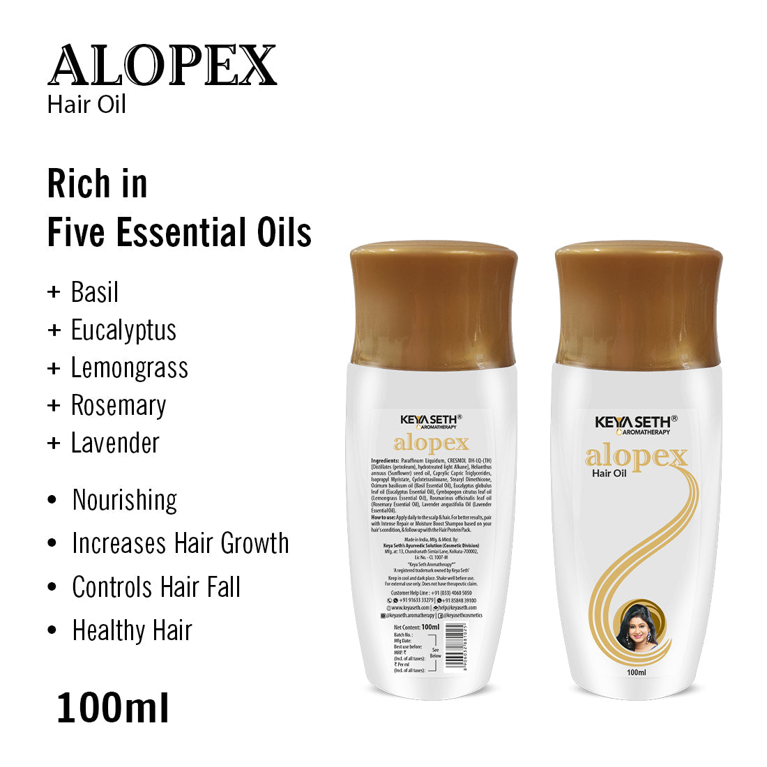 Alopex Hair Oil for Hair Nourishment || Enriched with Basil, Eucalyptus , Lemongrass, Rosemary & Lavender 200g