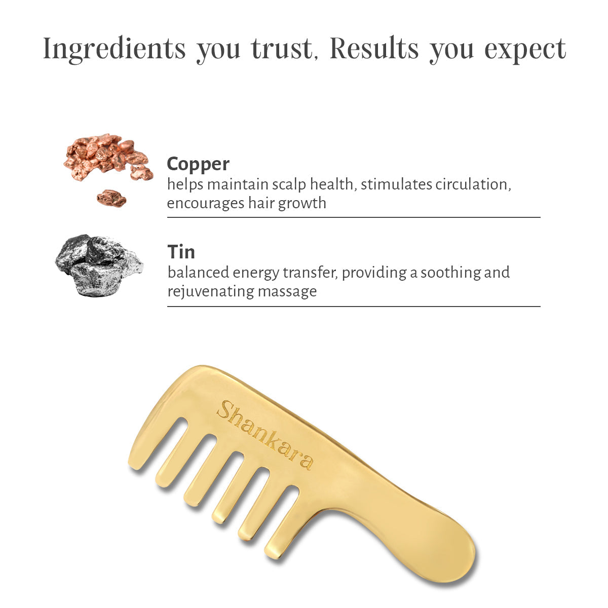 Kansa Hair Comb by Shankara 50g