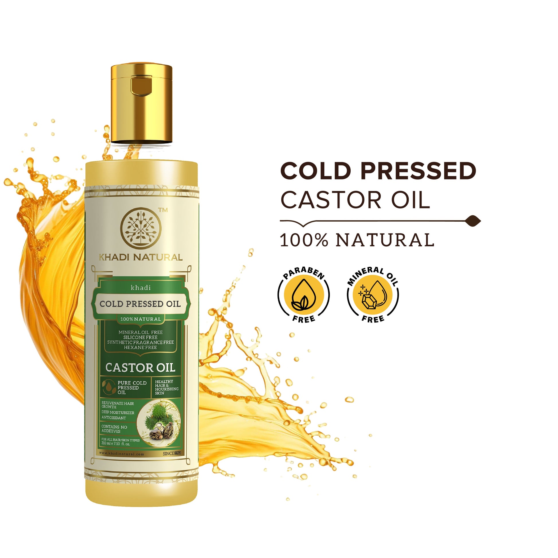 Castor Cold Pressed Oil - 100% Natural 210ml