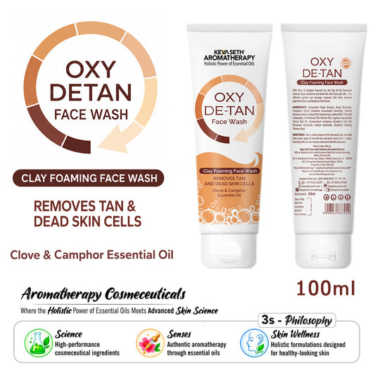 【Keya Seth】 Oxy De Tan Clay Foaming Facewash Hydration & Moisturizing Infused with Clove & Camphor Oil, Removes Tan & Dead Skin Cells SLS & Paraben Free 100ml｜オキシ デタン クレイ フォーミングフェイスウォッシュ｜100ml
