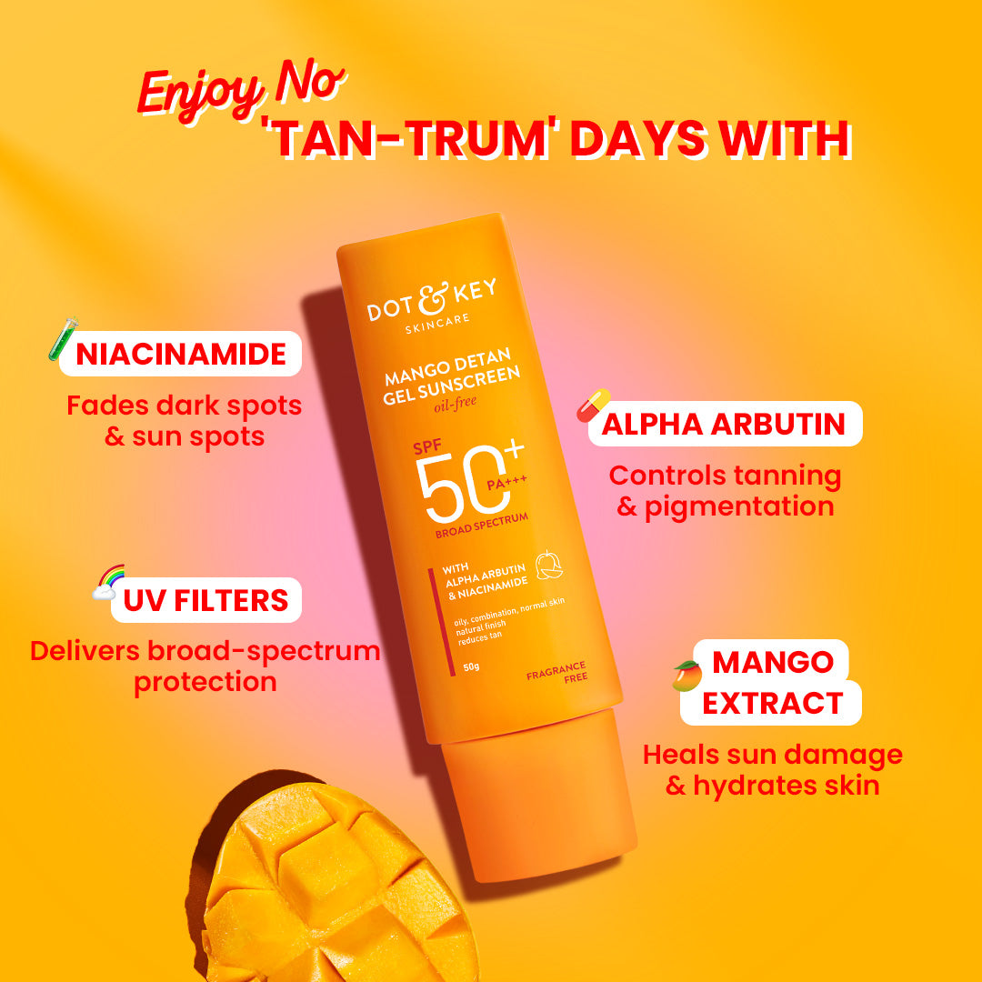 Mango Detan Sunscreen, In-Vivo Tested SPF 50+ PA++++ 50g
