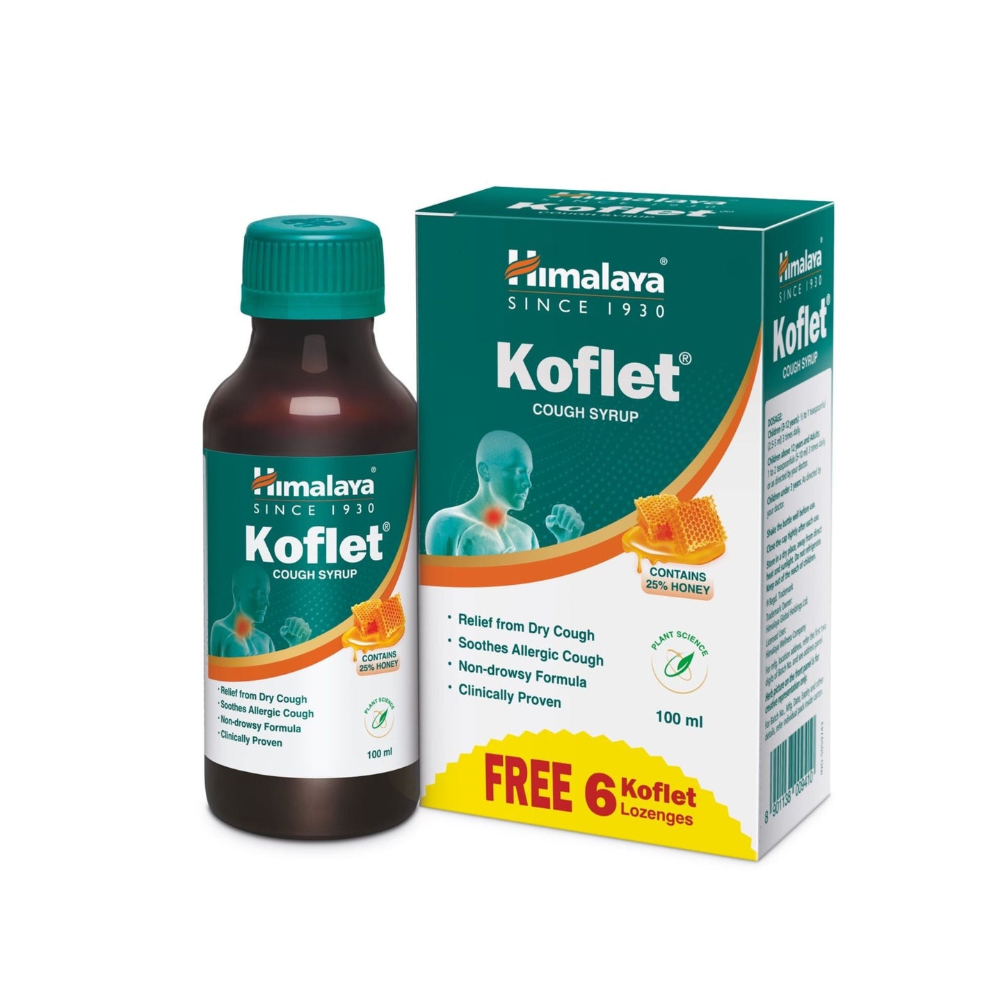 KOFLET SYRUP 100 ML + 6 LOZENGES FREE 100ml
