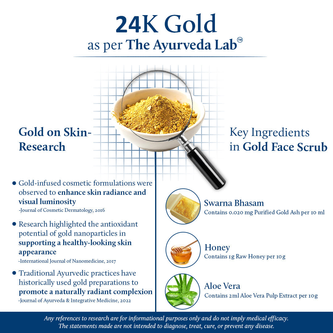 Gold Face Scrub for Glowing Skin with Walnut & Kumkumadi (12 herbs, 50g) 50g