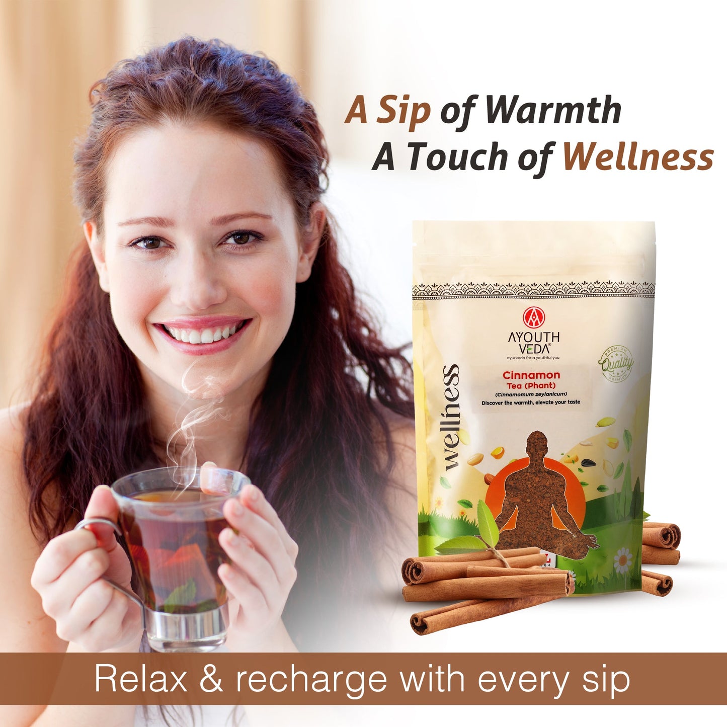 Cinnamon Tea (Phant) | Pure Ceylon Cinnamon Herbal Infusion for Digestive Health, Immunity & Metabolism | Naturally Sweet, Aromatic & Caffeine-Free Wellness Drink | Versatile for Daily Use | Net Qty: 200g 200g