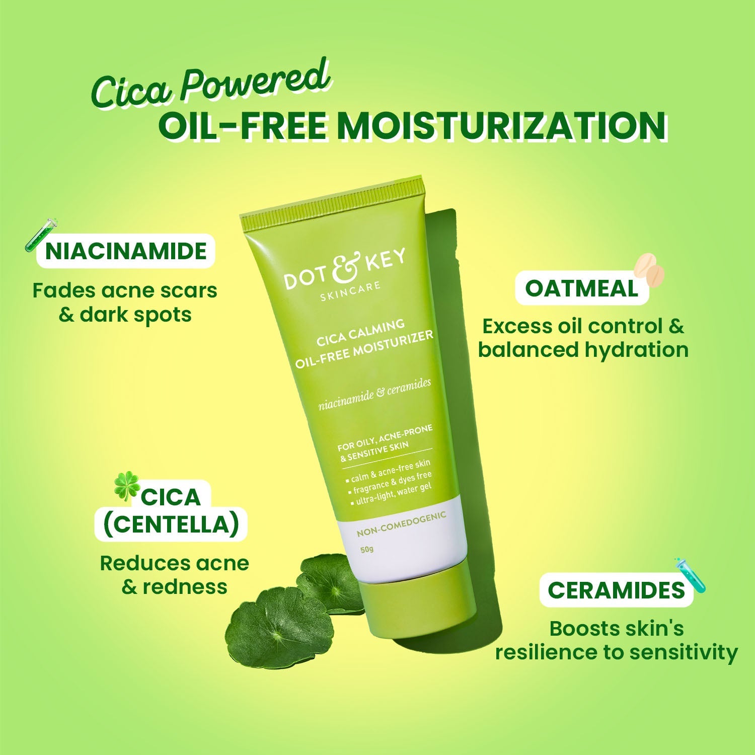CICA + 5% Niacinamide Oil - Free Moisturizer for Dark Spots & Acne 50g