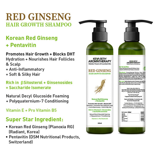Korean Hair Growth Serum Treatment Kit – Mild Foaming Shampoo & Hair Serum with Red Ginseng, Caffeine, Pentavitin & Vitamin E for Hair Fall Control, DHT Block & Scalp Nourishment 230ml