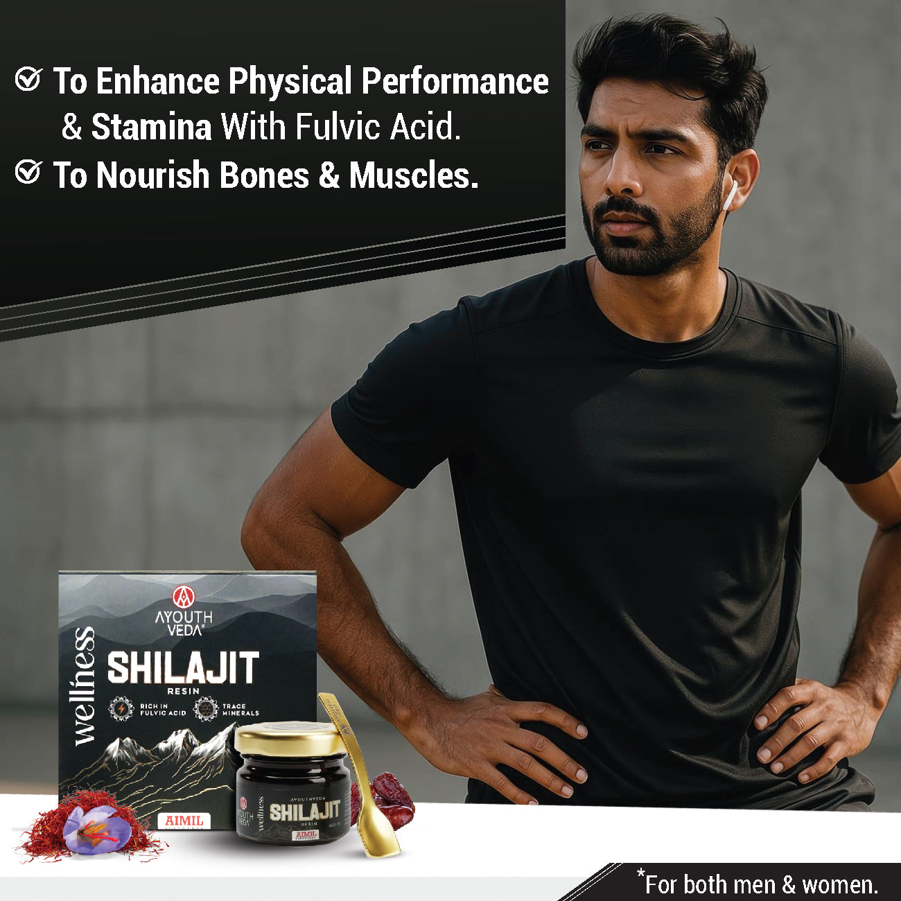 Himalayan Shilajit Resin (20g) by AIMIL - 100% Pure Ayurvedic Wellness | Rich in Fulvic Acid & Trace Minerals for Strength and Stamina 20g