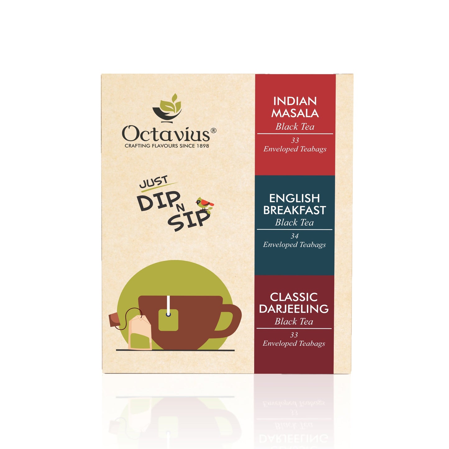 3 Assorted Black Teas - 100 Enveloped Teabags Economy Pack 560g