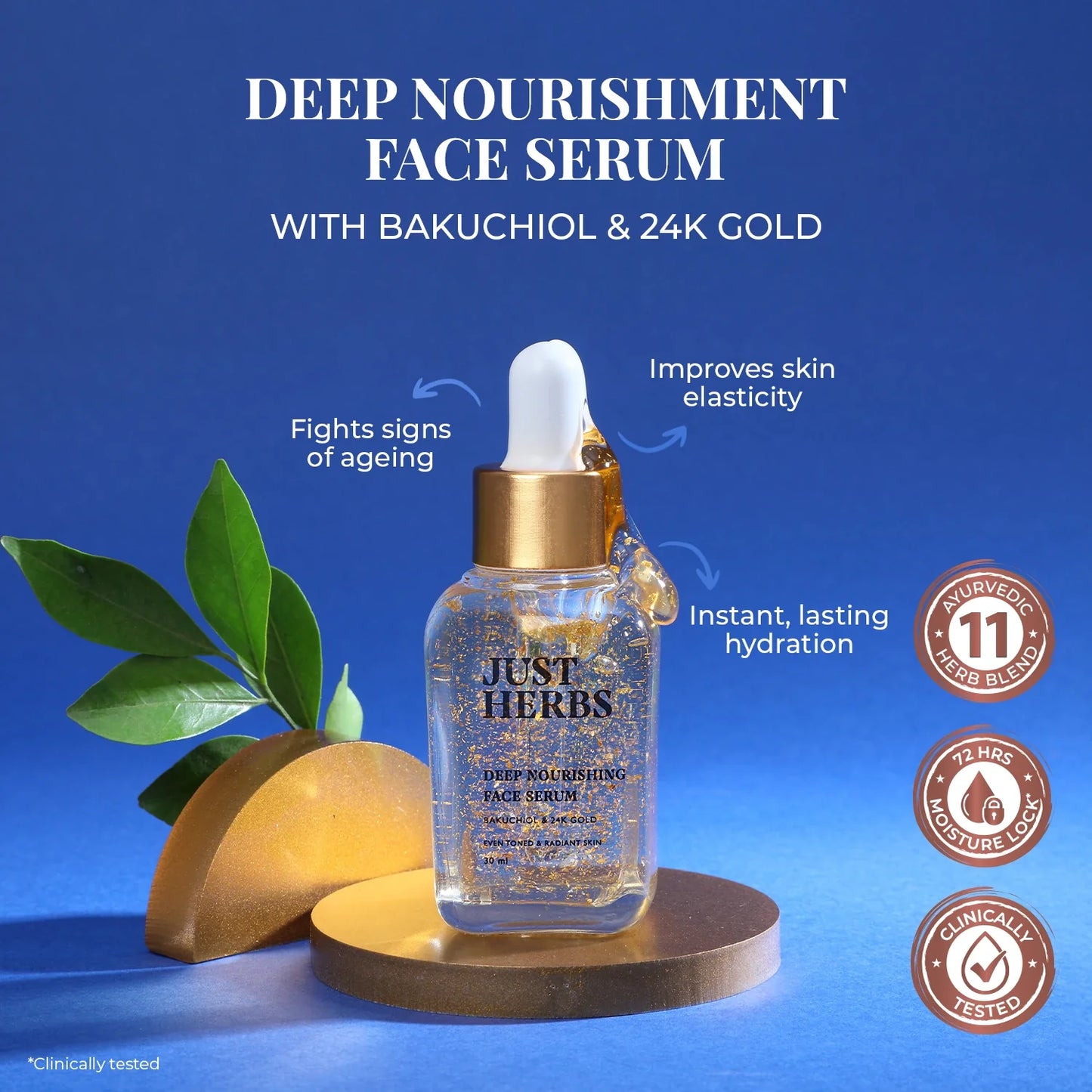 24K Gold & Bakuchiol Deep Nourishing Face Serum 30ml