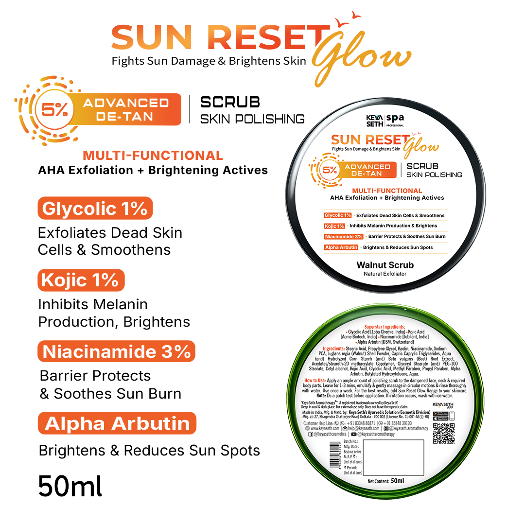 【Keya Seth】 Surama's Face Sun Reset Glow Ritual (Scrub + Serum + Mask)｜スラマズ フェイス サンリセットグロウ リチュアル 3点セット｜130ml