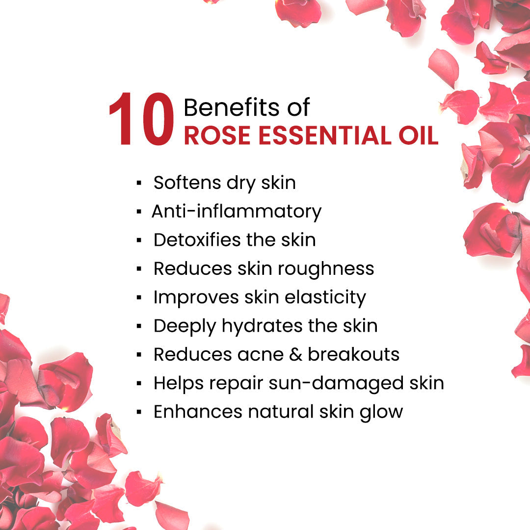 Rose Body Oil - Deep Moisturising, Anti-Ageing, Soothing For Glowing Skin; Non-Sticky, Quick-Absorbing 400ml