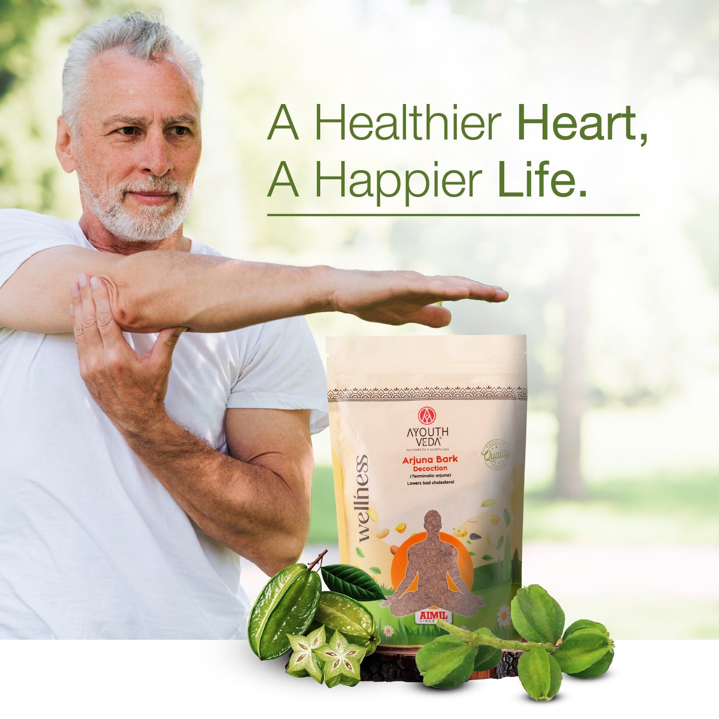 Arjuna Bark Decoction | Pure Terminalia arjuna Cardiac Tonic for Heart Strength, Healthy Cholesterol & Improved Circulation | Antioxidant-Rich Ayurvedic Herbal Drink for Cardiovascular Wellness | Net Qty: 200g 200g